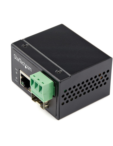 StarTech.com Media Converter fibra ottica a Ethernet - Convertitore industriale da fibra a rame 100 Mbps - SFP a RJ45/Cat6 - Fib