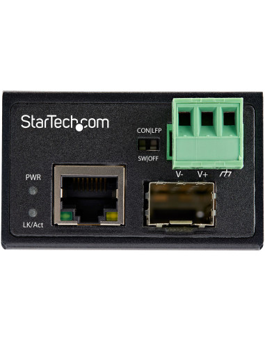 StarTech.com Media Converter fibra ottica a Ethernet - Convertitore industriale da fibra a rame 100 Mbps - SFP a RJ45/Cat6 - Fib