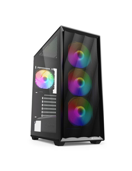 SHARKOON CASE 2X U3, VETRO TEMPERATO, 4X 120 RAINBOW LED FAN