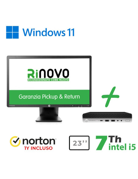 RINOVO Ultra Mini PC DM HP 600-800 G3i5-7X00t RN65534311 NORTON +MONITOR HP 23" RNE23I
