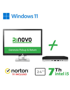RINOVO HP ULTRA MINI PC DM REFURBISHED 600-800 G3 I5-7X00T RN65534311 16GB 512SSD W11P NORTON + MONI