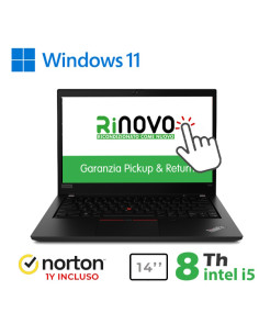 RINOVO LENOVO NB REFURBISHED THINKPAD L490 I5-8X00 DDR4 16GB SSD 240GB W11P NO DVD GRADE A1Y +