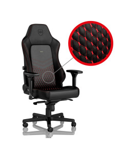 NOBLECHAIRS SEDIA GAMING HERO, PELLE VERA, NERO E ROSSO