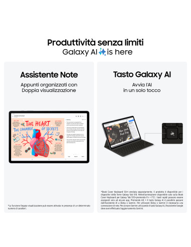 Samsung Galaxy Tab S10+, Tablet AI, Display 12.4" Dynamic AMOLED 2X, Wi-Fi, RAM 12GB, 512GB, 10.090 mAh, Android 14, IP68, Gray,