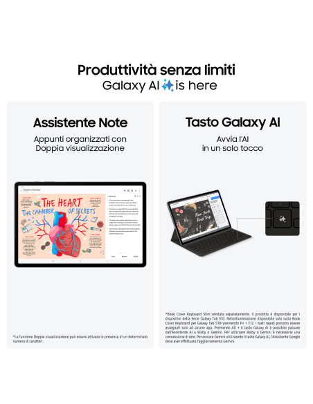 Samsung Galaxy Tab S10+, Tablet AI, Display 12.4" Dynamic AMOLED 2X, Wi-Fi, RAM 12GB, 512GB, 10.090 mAh, Android 14, IP68, Gray,