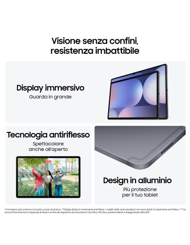 Samsung Galaxy Tab S10+, Tablet AI, Display 12.4" Dynamic AMOLED 2X, Wi-Fi, RAM 12GB, 512GB, 10.090 mAh, Android 14, IP68, Gray,