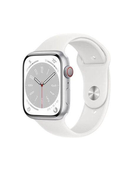 Apple Watch Serie8 Cell 45mm Silver Aluminium Case/White Sport Band MP4J3TY/A