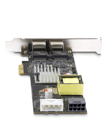 StarTech.com Scheda di Rete PoE NBASE-T a 2 Porte da 2,5 Gb, NIC Multi-Gigabit 802.3af/at PoE+, 2x Intel I225-V. Interfaccia LAN