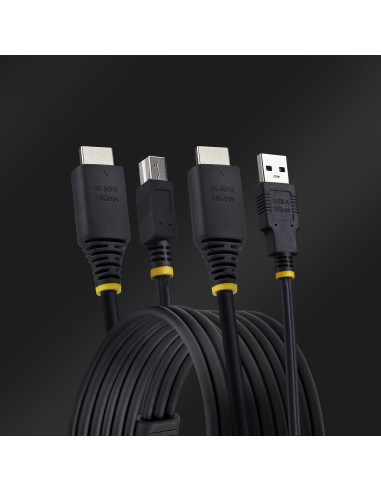 StarTech.com Cavo KVM HDMI e USB 5Gbps da 3m, Cavo Combinato HDMI 2.0 4K 60Hz e USB-A 3.0 per Switch KVM