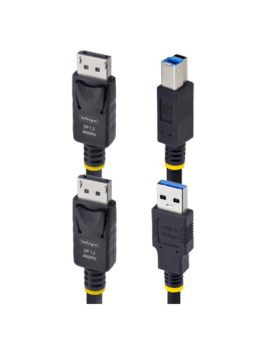 StarTech.com Cavo KVM DisplayPort e USB 5Gbps da 3m, Cavo Combinato DP 1.2 4K 60Hz e USB-A 3.0 per Switch KVM