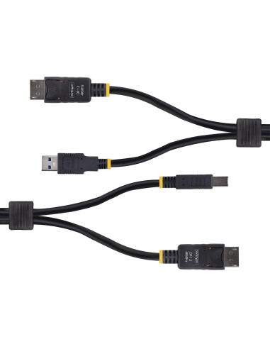 StarTech.com Cavo KVM DisplayPort e USB 5Gbps da 3m, Cavo Combinato DP 1.2 4K 60Hz e USB-A 3.0 per Switch KVM