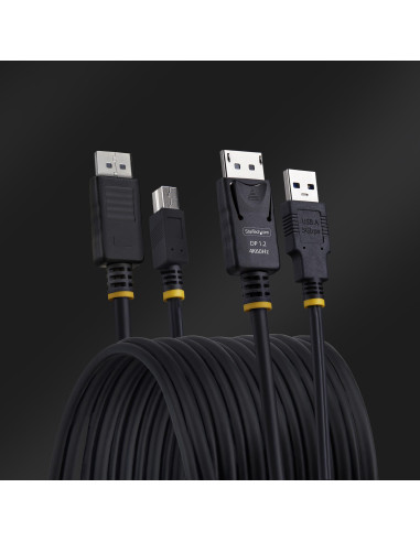 StarTech.com Cavo KVM DisplayPort e USB 5Gbps da 3m, Cavo Combinato DP 1.2 4K 60Hz e USB-A 3.0 per Switch KVM