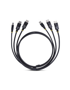 StarTech.com Cavo KVM con doppia porta DisplayPort e USB 5 Gbps da 1,8m, 4K 60 Hz, DP 1.2 e cavo combinato USB per switch KVM a  2