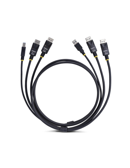 StarTech.com Cavo KVM con doppia porta DisplayPort e USB 5 Gbps da 1,8m, 4K 60 Hz, DP 1.2 e cavo combinato USB per switch KVM a 