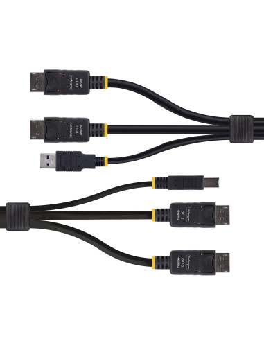 StarTech.com Cavo KVM con doppia porta DisplayPort e USB 5 Gbps da 1,8m, 4K 60 Hz, DP 1.2 e cavo combinato USB per switch KVM a 