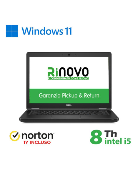 RINOVO NB DELL LATITUDE E5490 I5-8X00U 8GB SSD 256GB 14" W11P NO DVD GRADE A 1Y