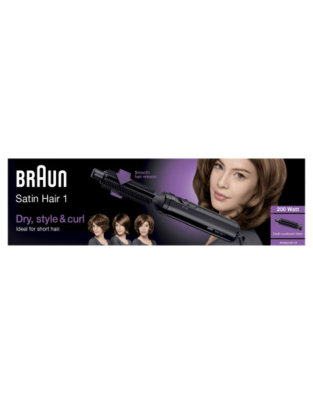 Braun Satin Hair 1 AS110 Spazzola ad aria calda Caldo Nero 200 W 2 m
