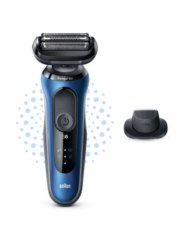 Braun Series 6 61-B1200s Rasoio Trimmer Nero, Blu