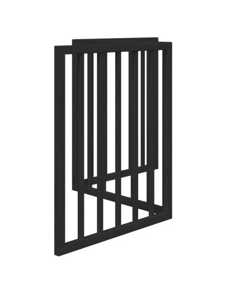 Cancello per Cani Pieghevole 3 Pannelli Nero 150cm Legno Pioppo