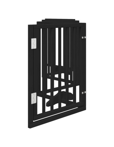 Cancello per Cani Porta Pieghevole Nero 6 Pannelli 300cm Pioppo