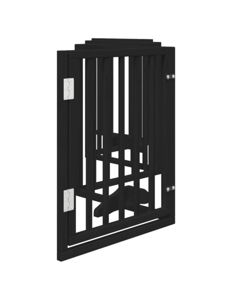 Cancello per Cani Porta Pieghevole Nero 6 Pannelli 300cm Pioppo
