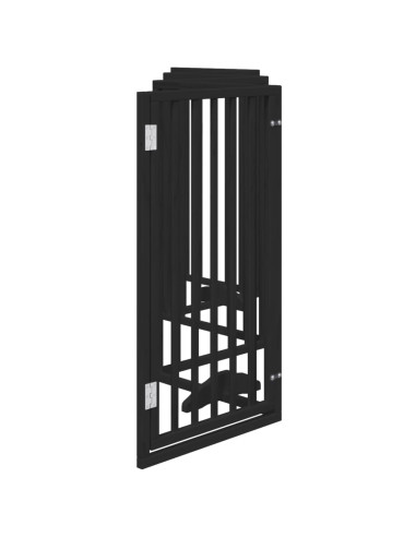 Cancello per Cani Porta Pieghevole Nero 6 Pannelli 300cm Pioppo
