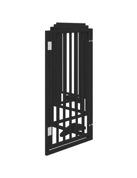 Cancello per Cani Porta Pieghevole Nero 6 Pannelli 300cm Pioppo