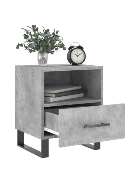 Comodino Grigio Cemento 40x35x47,5 cm in Legno Multistrato