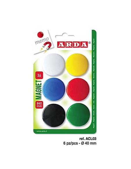Bottoni magnetici lavagna Arda ACL03 Colori assortiti Colori assortiti
