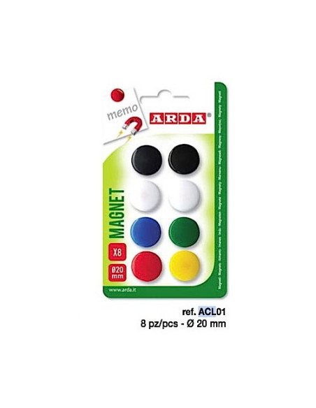 Bottoni magnetici lavagna Arda ACL01 Colori assortiti Colori assortiti
