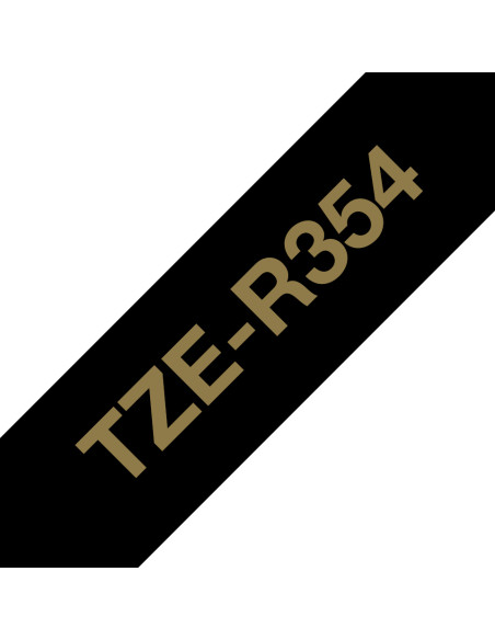 Brother TZE-R354 nastro per etichettatrice Oro su nero