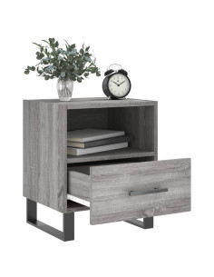 Comodino Grigio Sonoma 40x35x47,5 cm in Legno Multistrato