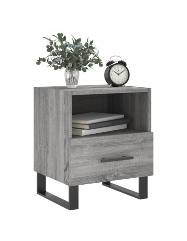 Comodino Grigio Sonoma 40x35x47,5 cm in Legno Multistrato