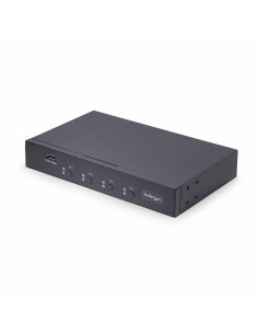 StarTech.com Switch KM a 4 porte con commutazione del mouse, switcher USB per tastiera/mouse, audio 3,5 mm/USB, Condivisione per