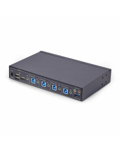 StarTech.com Switch KM a 4 porte con commutazione del mouse, switcher USB per tastiera/mouse, audio 3,5 mm/USB, Condivisione per 2