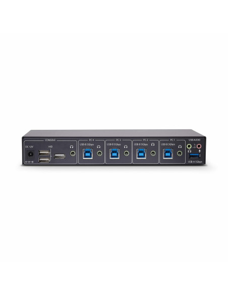 StarTech.com Switch KM a 4 porte con commutazione del mouse, switcher USB per tastiera/mouse, audio 3,5 mm/USB, Condivisione per