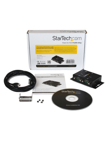 StarTech.com Hub adattatore USB a seriale 2 porte per montaggio a parete con clip per guide DIN