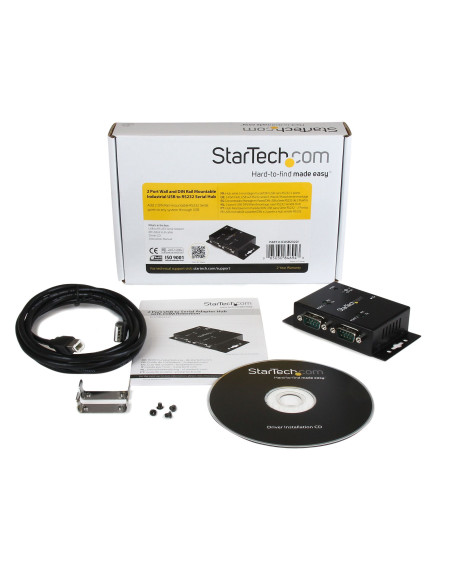 StarTech.com Hub adattatore USB a seriale 2 porte per montaggio a parete con clip per guide DIN