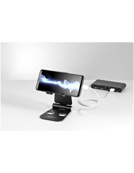 StarTech.com Supporto universale regolabile per smartphone e tablet - Ripiegabile - Nero