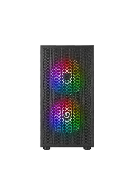 NUWO MICRO CASE ATX BLITZ R27 0.5MM SPCC USB3.0/2.0 3 FAN 12CM ARGB RAINBOW FRONT GLASS SIDE GLASS N