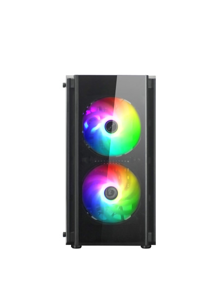 NUWO MICRO CASE ATX BLITZ R28 0.5MM SPCC USB3.0/2.0 3 FAN 12CM ARGB RAINBOW FRONT MESH SIDE GLASS  N