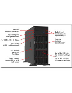 LENOVO ST650 V3 Xeon Silver 4514Y(12C 2.6GHz 30MB Cache/150W),32GB(1x32GB,  8 SAS/SATA,  9350-8i, 1x1100W Tit 3 Standard Fans,XC