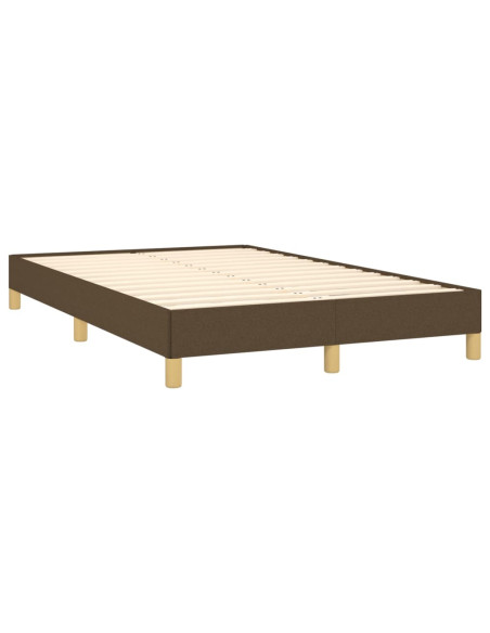 Letto a Molle Materasso e LED MarroneScuro 120x190cm in Tessuto
