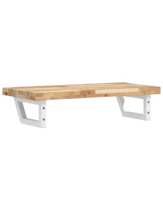 Ripiano a Parete per Lavabo in Acciaio e Massello di Acacia