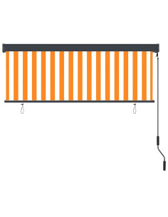 Tenda a Rullo Esterna Arancione e bianco 180 x 250 cm Tessuto