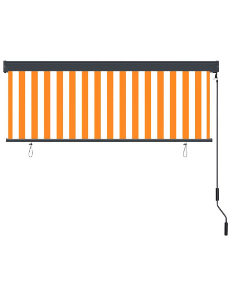 Tenda a Rullo Esterna Arancione e bianco 180 x 250 cm Tessuto