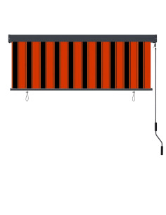 Tenda a Rullo Esterna Arancione e bianco 180 x 250 cm Tessuto