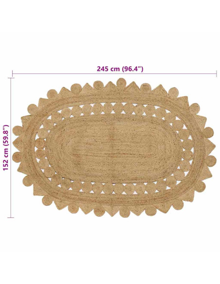 Tappeto Beige 152 x 245 cm Juta