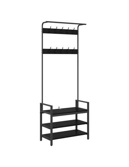 Appendiabiti Rovere nero 75 x 34 x 184 cm Legno multistrato
