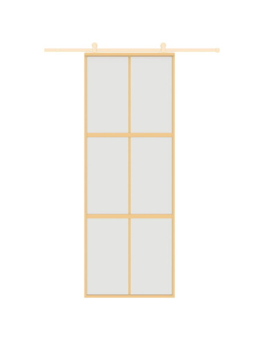 Porta Scorrevole Dorata 76x205 Vetro Smerigliato ESG Alluminio